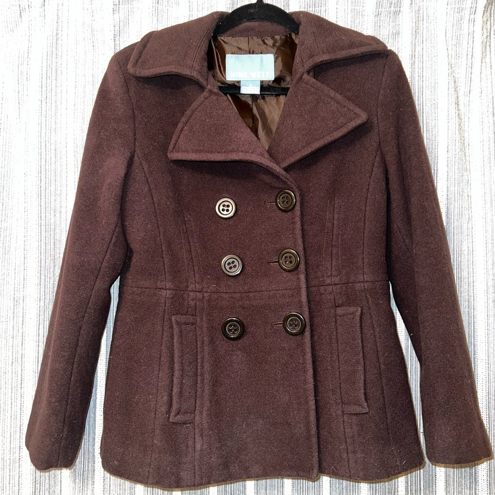 Nine West Women's Dark Brown Peacoat